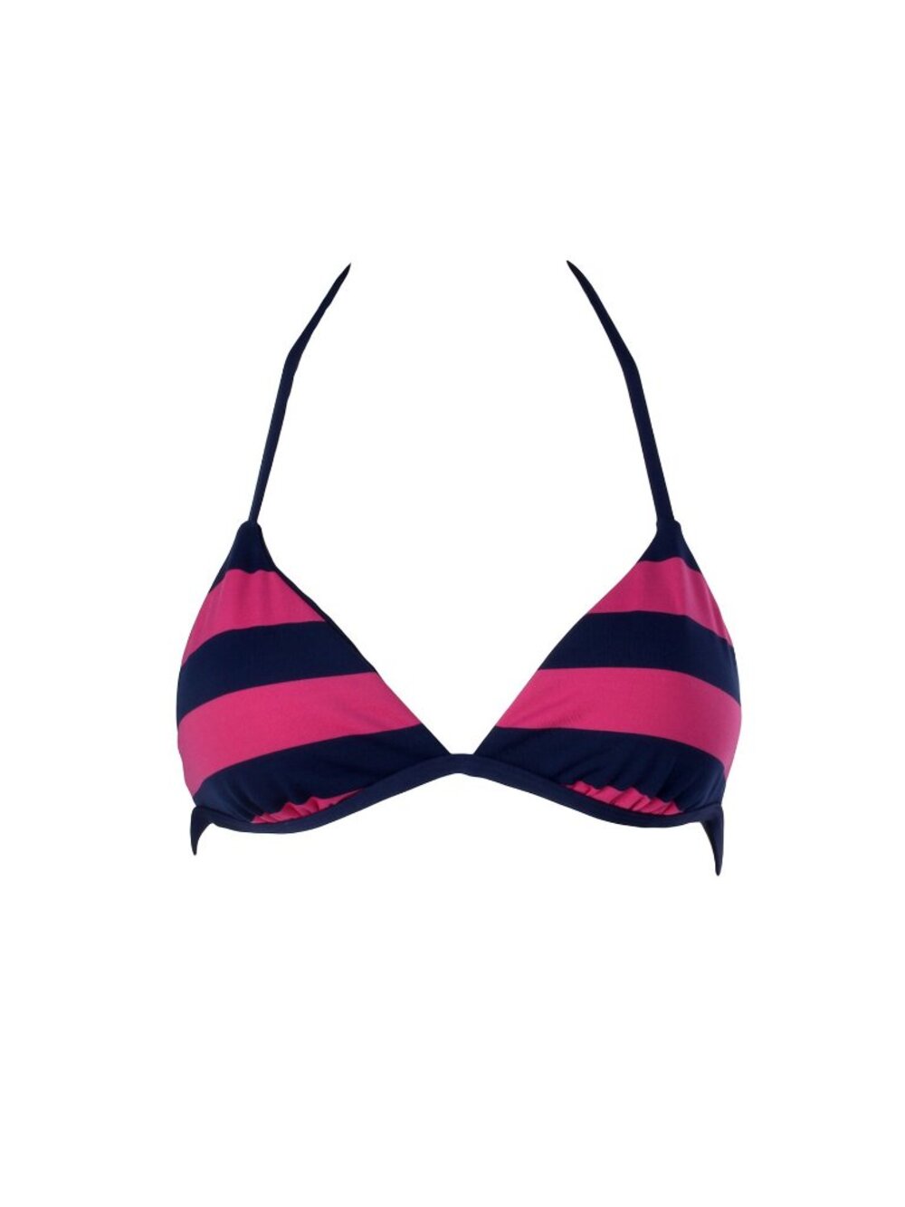 Splendid Stripe Reversible Triangle Bikini Top Navy Blue Pink SP5722 NWT